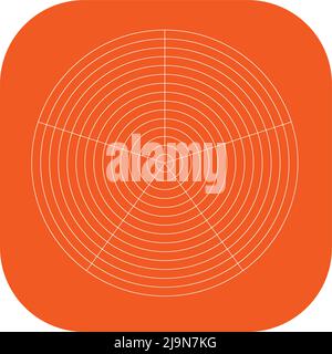 Polar, circular grid, mesh. Pie chart, graph element. Stock vector illustration, clip-art graphics Stock Vector