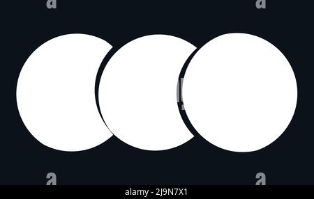 Intersecting, overlapping circles, rings. Stock vector illustration, clip-art graphics Stock Vector