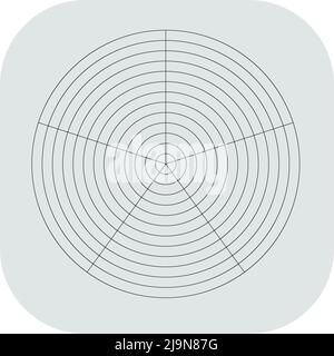 Polar, circular grid, mesh. Pie chart, graph element. Stock vector illustration, clip-art graphics Stock Vector