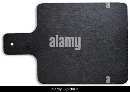 Background is slate cutting board on white Stock Photo
