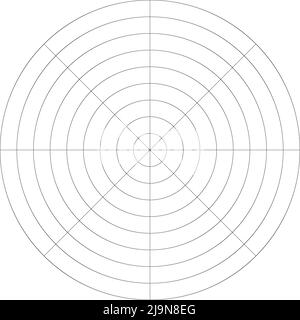 Polar, circular grid, mesh. Pie chart, graph element. Stock vector illustration, clip-art graphics Stock Vector