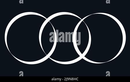 Intersecting, overlapping circles, rings. Stock vector illustration, clip-art graphics Stock Vector