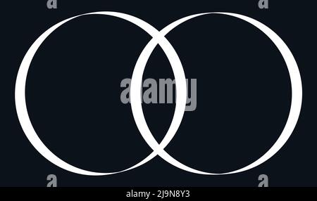 Intersecting, overlapping circles, rings. Stock vector illustration, clip-art graphics Stock Vector