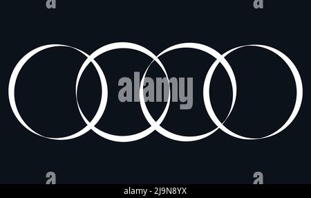 Intersecting, overlapping circles, rings. Stock vector illustration, clip-art graphics Stock Vector