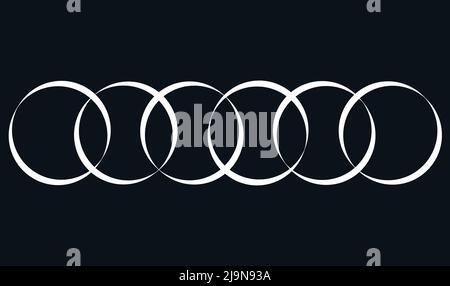 Intersecting, overlapping circles, rings. Stock vector illustration, clip-art graphics Stock Vector
