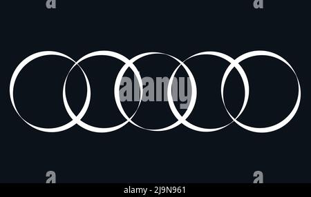 Intersecting, overlapping circles, rings. Stock vector illustration, clip-art graphics Stock Vector