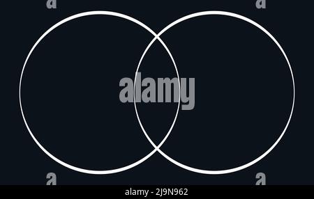 Intersecting, overlapping circles, rings. Stock vector illustration, clip-art graphics Stock Vector