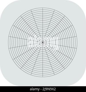 Polar, circular grid, mesh. Pie chart, graph element. Stock vector illustration, clip-art graphics Stock Vector