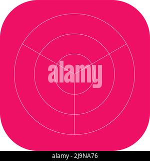 Polar, circular grid, mesh. Pie chart, graph element. Stock vector illustration, clip-art graphics Stock Vector