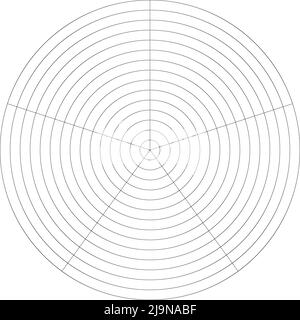 Polar, circular grid, mesh. Pie chart, graph element. Stock vector illustration, clip-art graphics Stock Vector