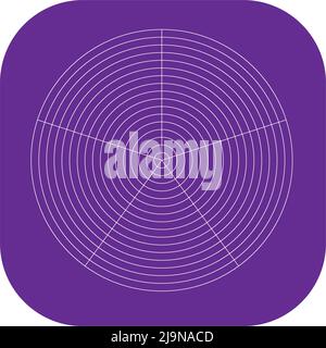 Polar, circular grid, mesh. Pie chart, graph element. Stock vector illustration, clip-art graphics Stock Vector