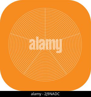 Polar, circular grid, mesh. Pie chart, graph element. Stock vector illustration, clip-art graphics Stock Vector