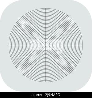 Polar, circular grid, mesh. Pie chart, graph element. Stock vector illustration, clip-art graphics Stock Vector