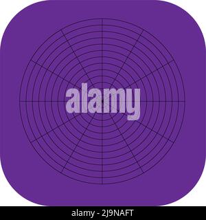 Polar, circular grid, mesh. Pie chart, graph element. Stock vector illustration, clip-art graphics Stock Vector