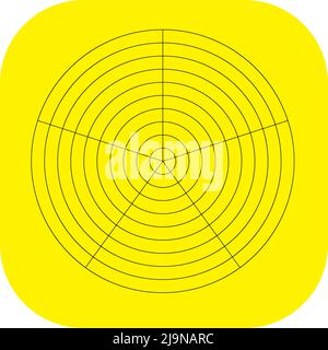 Polar, circular grid, mesh. Pie chart, graph element. Stock vector illustration, clip-art graphics Stock Vector