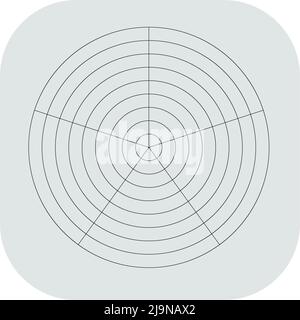 Polar, circular grid, mesh. Pie chart, graph element. Stock vector illustration, clip-art graphics Stock Vector