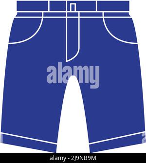 men short trouser blue color. on white background Stock Vector