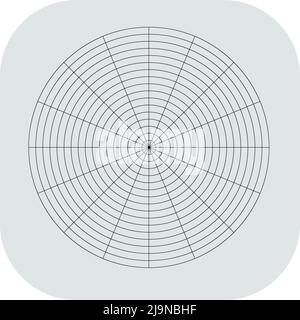 Polar, circular grid, mesh. Pie chart, graph element. Stock vector illustration, clip-art graphics Stock Vector
