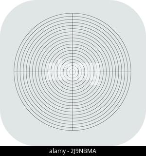 Polar, circular grid, mesh. Pie chart, graph element. Stock vector illustration, clip-art graphics Stock Vector