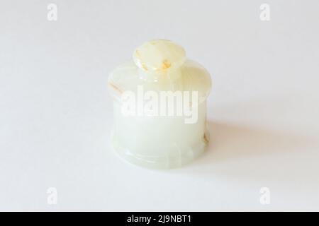 Round onyx box mock up on white background. Stock Photo