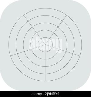 Polar, circular grid, mesh. Pie chart, graph element. Stock vector illustration, clip-art graphics Stock Vector