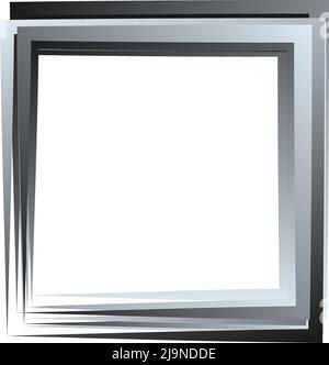 Random square contour frame, border element. Stock vector illustration, clip-art graphics Stock Vector