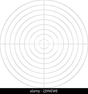 Polar, circular grid, mesh. Pie chart, graph element. Stock vector illustration, clip-art graphics Stock Vector