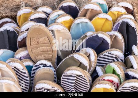 espadrilles in a typical shop on the costa brava Stock Photo