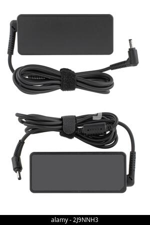laptop power adapter, laptop spare part isolated on white background Stock Photo