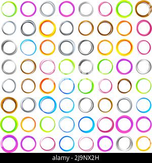 Random circles, rings circular element. Stock vector illustration, clip-art graphics Stock Vector