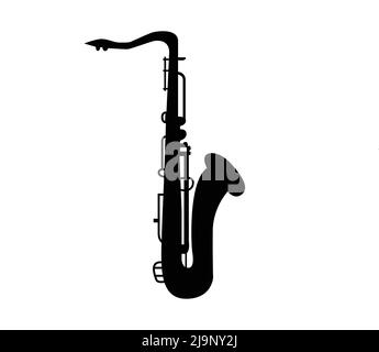 saxophone isolated on white background Stock Vector