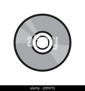 cd icon round shape. on white background Stock Vector