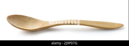 new empty wooden spoon isolated on white background Stock Photo