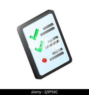 3D To do List. Graphic Checklist on White Background. Vector illustration Stock Vector