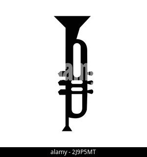 musical instrument trumpet icon. on white background Stock Vector