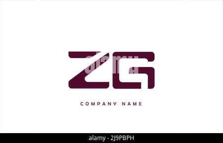 zg, gz alphabets letters logo monogram Stock Vector