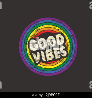 Good vibes text wallpaper Stock Vector