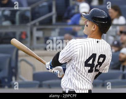 Bronx, United States. 24th May, 2022. Baltimore Orioles Rougned Odor  celebrates after hitting a 3-run home run in the seventh inning against the  New York Yankees at Yankee Stadium in New York