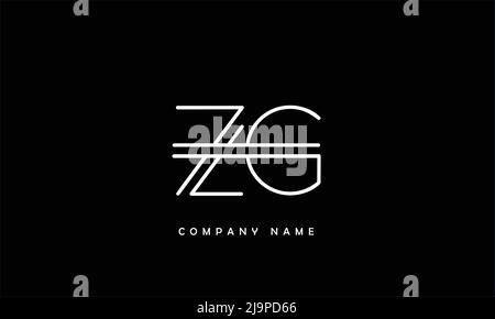 zg, gz alphabets letters logo monogram Stock Vector