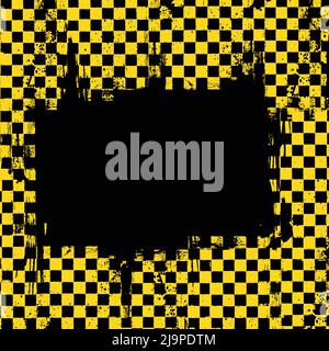 Grunge yellow race flags background Stock Vector