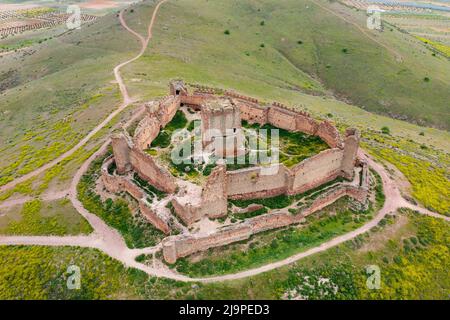 Castle ruins of Almonacid is castle located in the municipality of Almonacid de Toledo, in the province of Toledo, Castilla-La Mancha Stock Photo