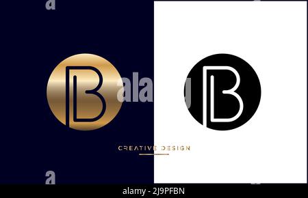 Alphabet Letters OB, BO Abstract Logo Vector Template Stock Vector
