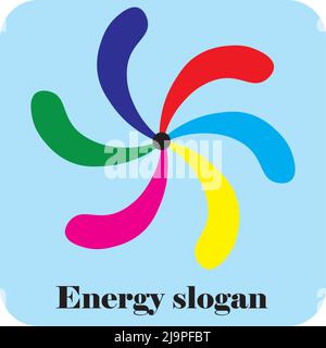 Logo design of wind energy ,vector illustration.air fan icon,hand drawing logo design.colorful logo. Stock Vector