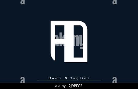Alphabet letters Initials Monogram logo AD , DA Stock Vector
