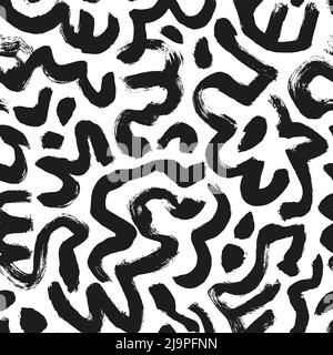 Seamless pattern with hand drawn bold curles. Stock Vector