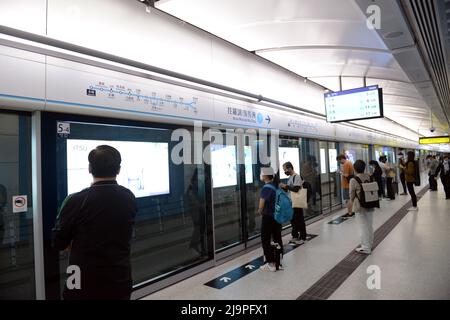 The new East rail line station in the Admiralty MTR station in Hong Kong. Stock Photo