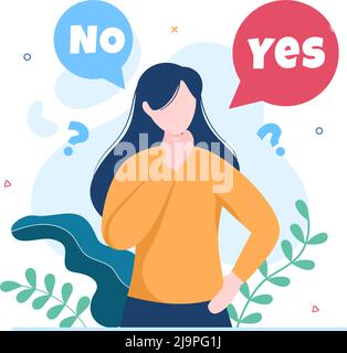Make Your Choice or Choose the Right Success Road Illustration in Several Directions of Arrows, Yes or No, Door with a Question Mark Concept Stock Vector
