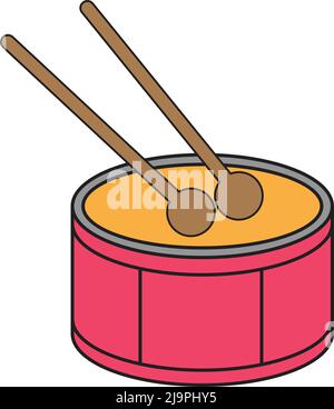 Drums color vector. on white background Stock Vector
