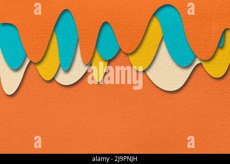 Colorful and abstract psychedelic background, concept of psychedelic design .Psychedelic paper shapes with copy space Stock Photo