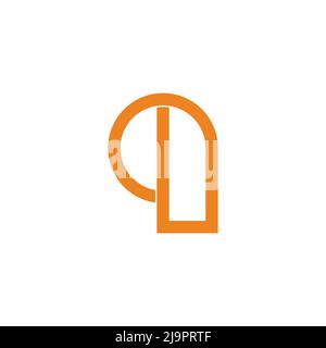 letter q simple geometric loop circle logo vector Stock Vector